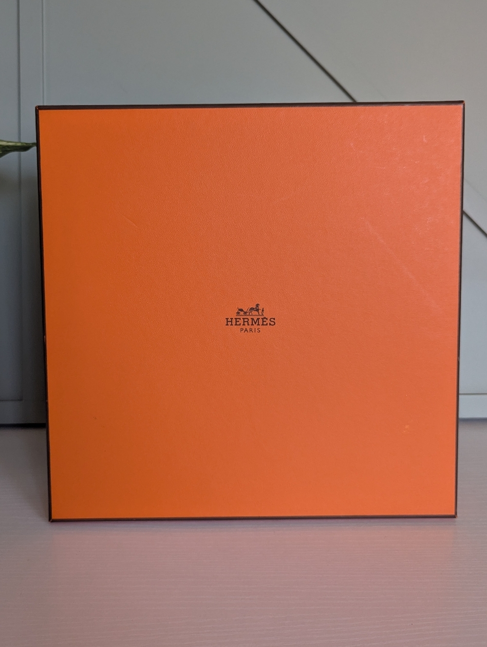 Hermes Orange Box with Black Trim and Logo